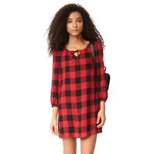 Madewell Buffalo Plaid Dress/ Tunic Red, Black